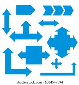 Arrows collection, flat elegant style. Set of directions, signs left, right, up down. Abstract elements for business infographic. Vector illustration