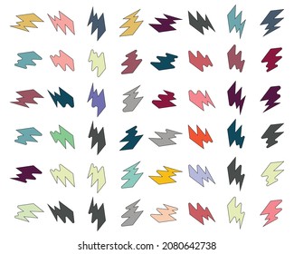 Arrows collection hand drawn on white isolated background