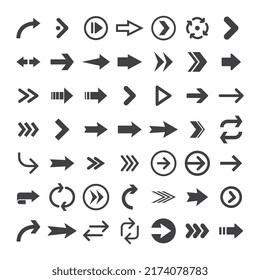 Arrows collection. Set of arrow pictogram icons. Arrowhead symbols.