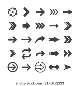 Arrows collection. Set of arrow pictogram icons. Arrowhead symbols.