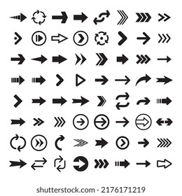 Arrows collection. Set of arrow pictogram icons. Arrowhead symbols.