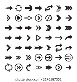 Arrows collection. Set of arrow pictogram icons. Arrowhead symbols.