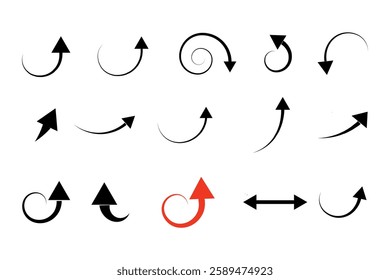 Arrows collection set of black icons Arrow icon vector art 15