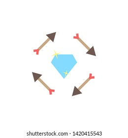 Arrows color icon. Element of boho color icon. Premium quality graphic design icon. Signs and symbols collection icon for websites, web design, mobile app