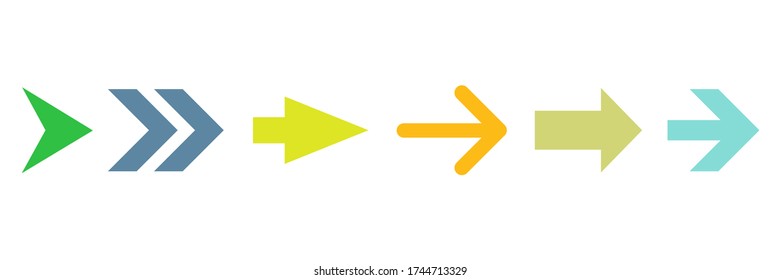 Arrows color set icons. Arrow collection vector illustration isolated on white.