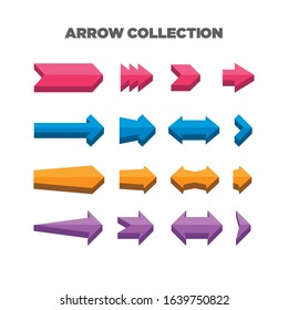 Arrows color vector icon set.
