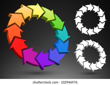 Arrows color wheel 3D.