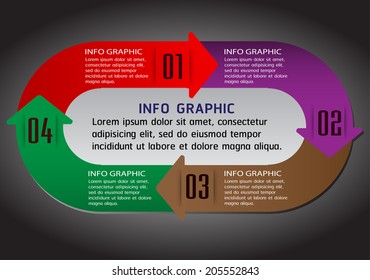 arrows colorful modern template for website and graphic, icon ,numbers, text box.