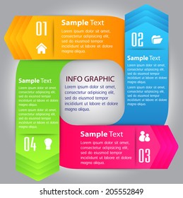 arrows colorful modern template for website and graphic ,numbers, text box.