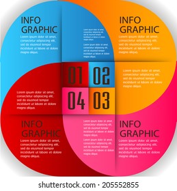 arrows colorful modern template for website and graphic ,numbers, text box.