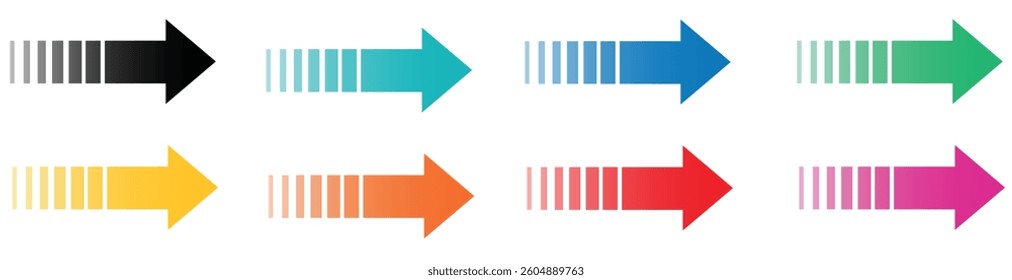 Arrows colorful set .Arrows. Arrow icon. Colorful arrows . Vector illustration