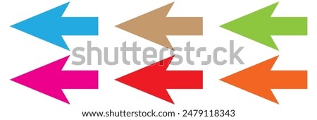  Arrows colorful set .Arrows. Arrow icon. Colorful arrows. Vector illustration. isolated white background.
