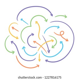 arrows composition set hand drawn colored vector