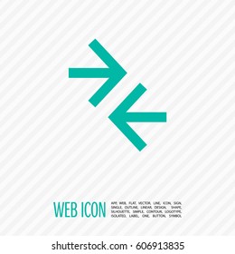 Arrows Contact vector icon. Arrows isolated minimal single flat icon for websites and mobile minimalistic flat design.