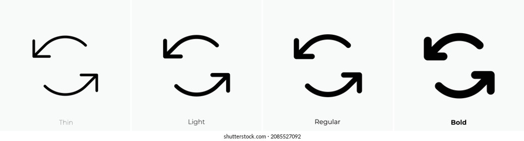 Arrows Counter Clockwise Icon Thin Light Stock Vector (Royalty Free ...