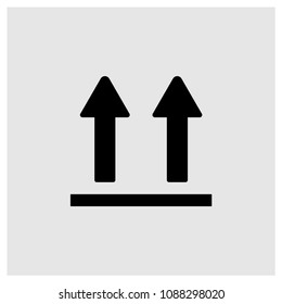 Up arrows couple sign icon in trendy flat style isolated on grey background, modern symbol vector illustration for web