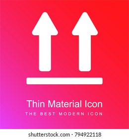 Up arrows couple sign for packaging red and pink gradient material white icon minimal design
