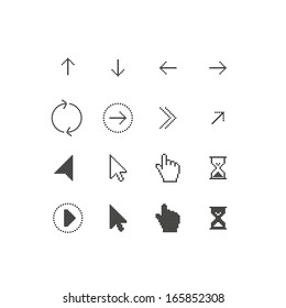 Arrows and cursors signs. Vector Illustration