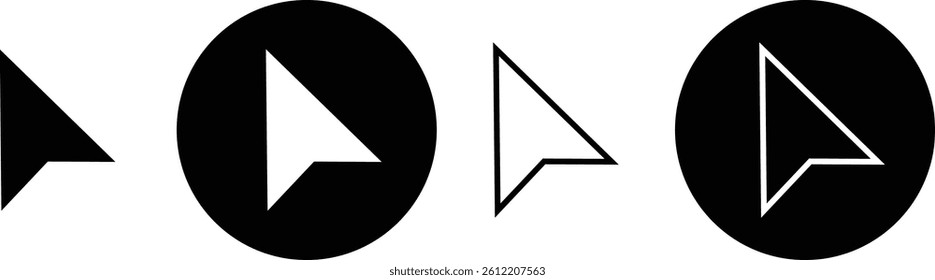 arrows cursors symbol. fill and outline arrow cursor art. website arrows cursors symbol vector illustration.