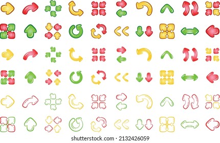 Flechas lindo degradado relleno de iconos