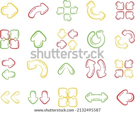Arrows cute gradient fill icons pack