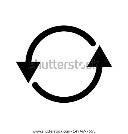 arrows cyclic rotation icon on white background. Vector illustration. two arrows recycling recurrence, renewal line symbols. editable vector illustration