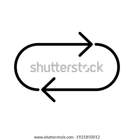arrows cyclic rotation icon on white background. Vector illustration. two arrows recycling recurrence, renewal line symbols. editable vector illustration