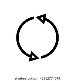 arrows cyclic rotation icon, two arrows recycling recurrence, renewal line symbols. Vector illustration. stock image.
