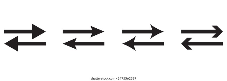  arrows data transfer icon, exchange arrow icons - Swap icon with two arrow