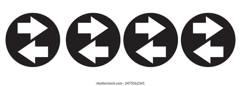  arrows data transfer icon, exchange arrow icons - Swap icon with two arrow