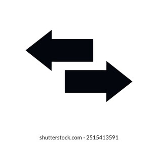 Arrows data transfer icon, exchange arrow icon. Left right arrows. Swap icon with two arrows vector design and illustration. 
