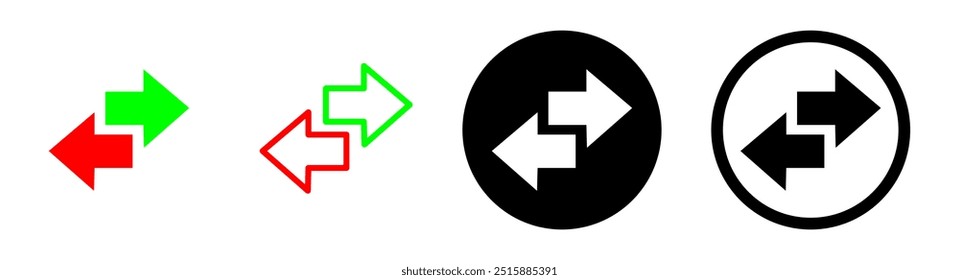 Arrows data transfer icon, exchange arrow icons - Swap icon with two arrows
