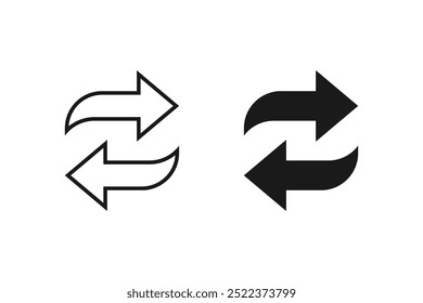 Arrows data transfer icon, exchange arrow icons - Swap icon with two arrows