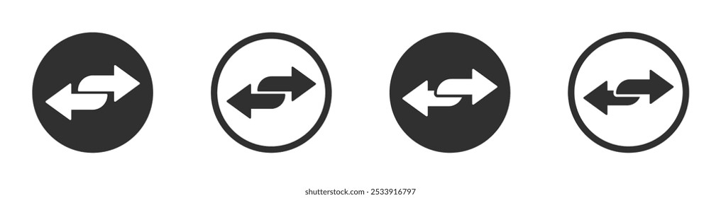 Arrows data transfer icon Exchange arrow icons set. Swap icon with two arrows vector signs