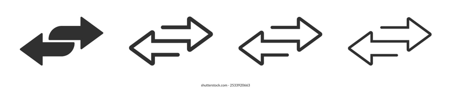 Ícone de transferência de dados de setas Trocar conjunto de ícones de setas. Alternar ícone com dois sinais de setas