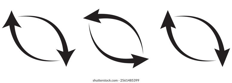 arrows data transfer icon, exchange arrow icons - Swap icon with two arrows. Transfer icon . Curve arrow icon vector illustration.