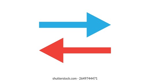  arrows data transfer icon, exchange arrow icons - Swap icon with two arr0ws red , green and blue EPS10
