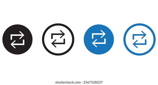 arrows data transfer icon flat editable icon mark set. design eps 10 