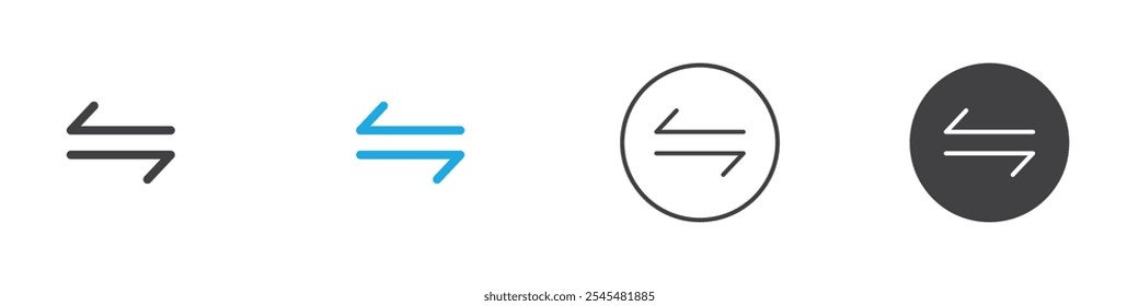 arrows data transfer icon Simple outline vector logo