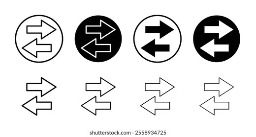 arrows data transfer icon Thin outline art symbol