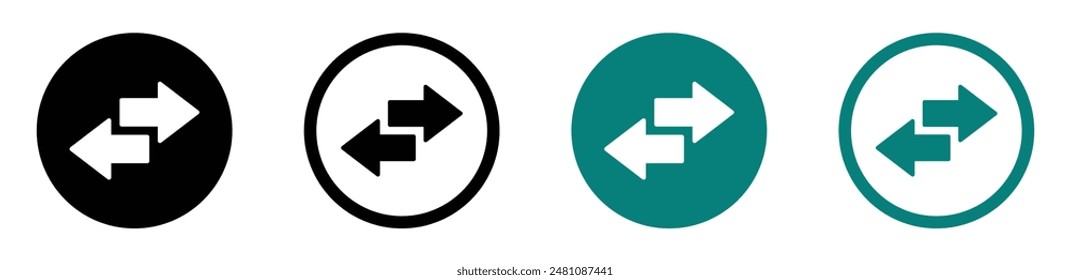 Arrows data transfer icons. Exchange arrow icons. Swap icon with two arrows set