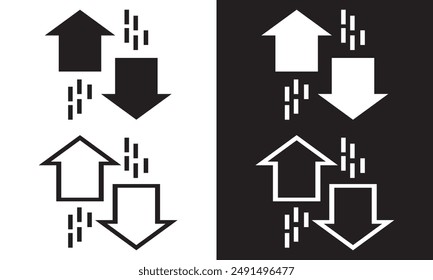 Arrows data transfer icons set, exchange arrow icons. Swap icon with two arrows. Editable stroke.  isolated on white and black background vector illustration. EPS 10