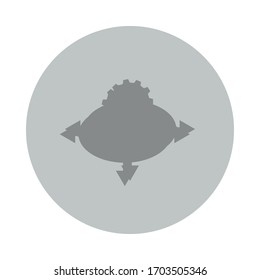 flechas, icono de identificación del sistema de soporte de decisiones. Glifo simple, vector plano de iconos de negocio para ui y ux, sitio web o aplicación móvil