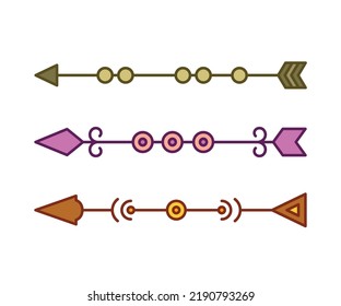ilustración vectorial de conjunto de decoración de flechas