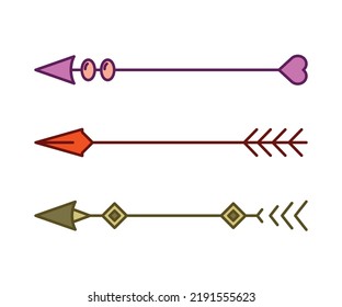 ilustración vectorial de conjunto de decoración de flechas