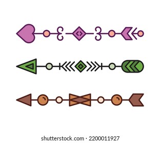 arrows decoration set vector illustration