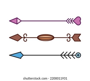 ilustración vectorial de conjunto de decoración de flechas