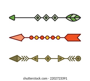ilustración vectorial de conjunto de decoración de flechas