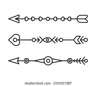 arrows decoration set vector line illustration