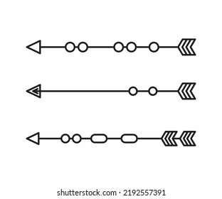 arrows decoration set vector line illustration
